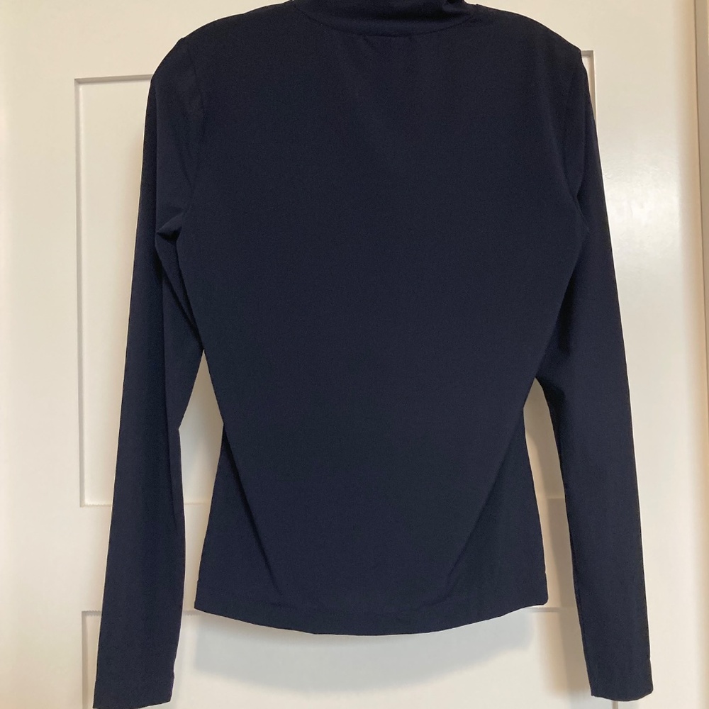NWOT St John Fine Jersey Long-Sleeve Turtleneck Shell (Navy Size small) - Picture 5 of 7